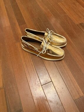 Sperry Metallic Gold Boat Shoes for Women